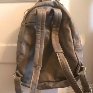 Genuine leather grey backpack. Like new!